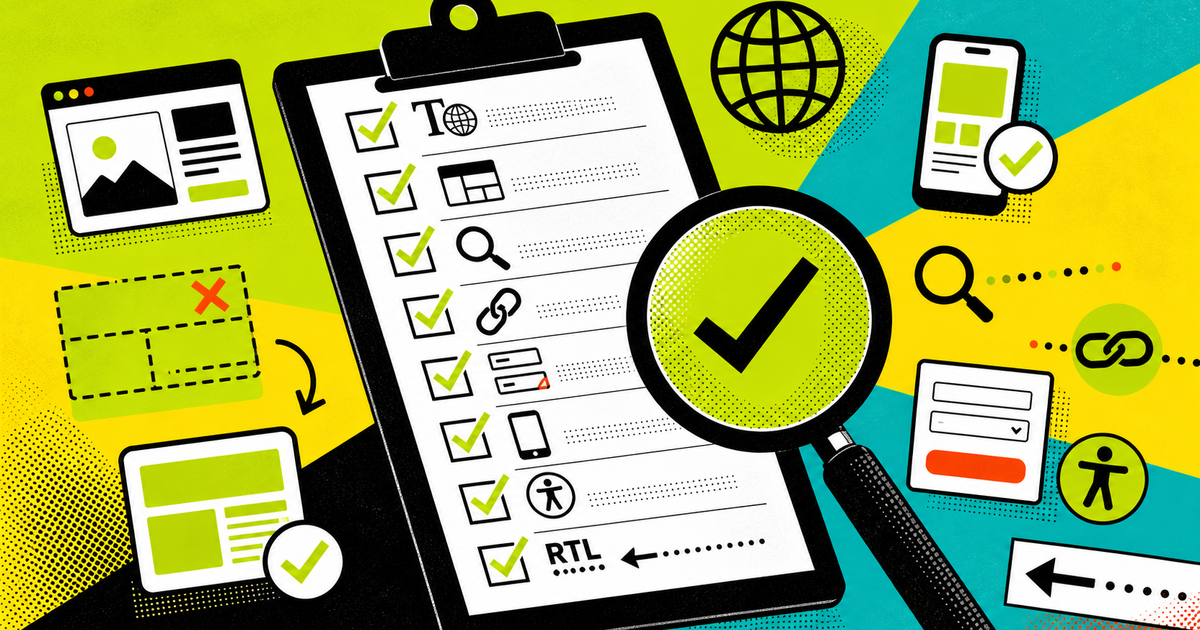 Checklist de test de localisation web : 60 contrôles en 2026